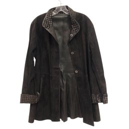Reversible Genuine Italian Leather / Suede Coat, Women's Size 14/16 - #CR