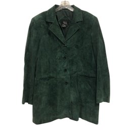 Dennis Basso Genuine Suede Leather Coat, Women's Size XL - #CR