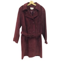 Bagatelle Genuine Suede Leather Coat, Women's Size L - #CR
