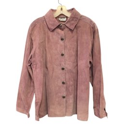 Chicos Designs Genuine Suede Leather Jacket, Dusty Pink, Women's Size XL - #CR