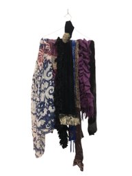 Collection Of Scarves & Belts: Genuine Mink Fur, Rabbit Fur, Wool, Silk Blend, Beaded & More - #S24-1
