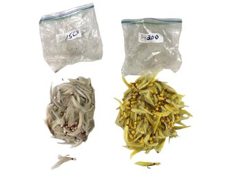 Fishing Lures: White & Yellow Hair Jigs - #S14-1
