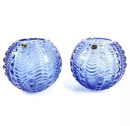 Mid-Century Royale Belge Blue Glass Pendant Table Lamp Body, Made In Belgium (Set Of 2) - #W1