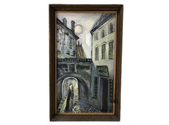 1989 Vilnius, Lithuania Urban Landscape Oil On Board, Signed - #A2