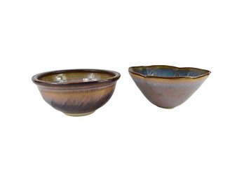 Glazed Studio Pottery Bowls Signed  Bill Campbell