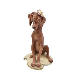 Giuseppe Cappe Capodimonte Porcelain Figurine 'The Hound & Butterfly'