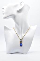 Swarovski Crystal 24k Gold Plated Teardrop Pendant Necklace