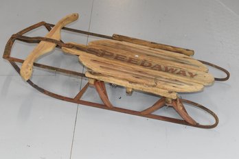 SpeedAway Vintage Wooden Snow Sleigh Sled