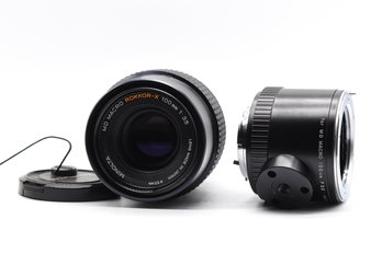 Minolta MD Macro Rokkor-X 100mm Camera Lens With Converter