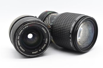 Canon FD 24mm & 35-105mm Camera Lenses - For Parts