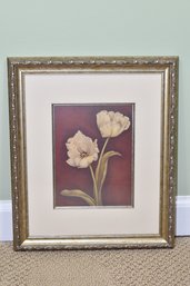 Floral Print In Decorative Frame
