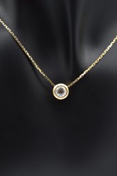 Bezel-Set Solitaire 3/4ct Diamond On A 14K Gold Chain - 4.9g Total Weight
