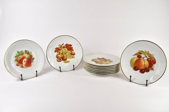 Mitterteich Bavaria Germany Porcelain Fruit Portrait Plates & Others - 10 Total