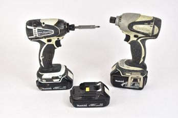 Makita 18V Drill & Impact Gun W/ Extra Battery