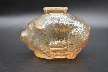Anchor Hocking Marigold Amber Carnival Glass Piggy Bank