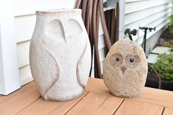Ceramic & Stone Owl Lawn Ornaments