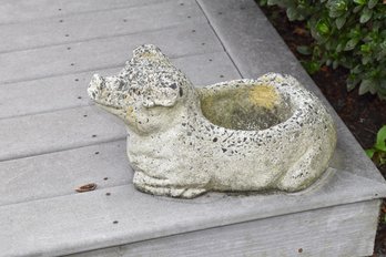 Cast Cement Piggy Planter