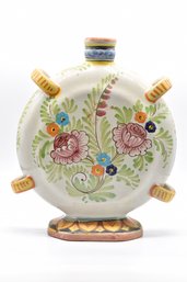 Hand Painted Ceramic Decanter Made In Deruta Italy