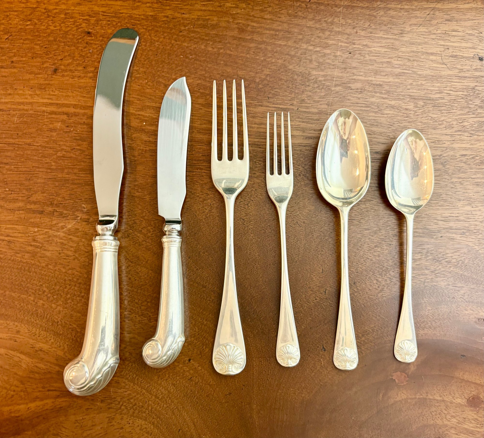 Steiff Sterling Williamsburg Shell Pattern Flatware Set (CTF10) #51741 ...