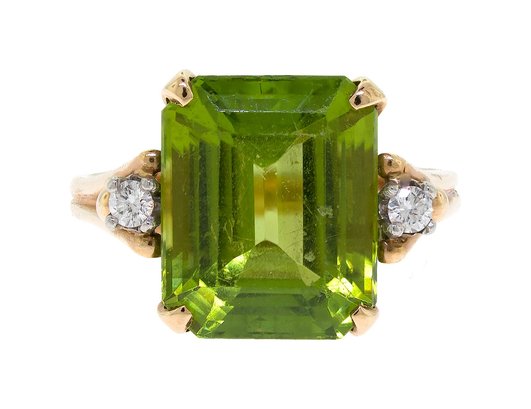 14k Gold Peridot & Diamond Ring (CTF10)