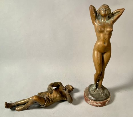Vintage Male & Female Bronze Sculptures (CTF10)
