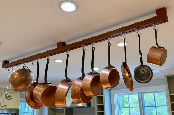 Antique Copper Cookware, Lewis & Conger And Bramhall Deane Co., 10pcs (CTF20)