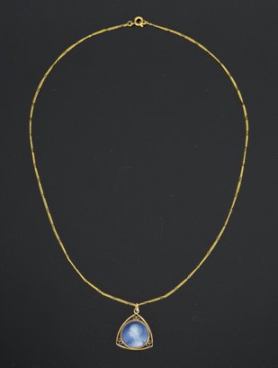 Antique 18k Gold Enamel Our Lady Of Lourdes Pendant Necklace (CTF10 ...