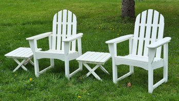 Pr. Poly Wood Adirondack Chairs And Stands, 2 Of 2 (CTF40)