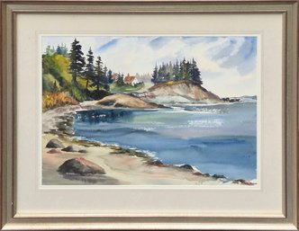 Signed 20th C. Watercolor, Coastal Scene (CTF20)