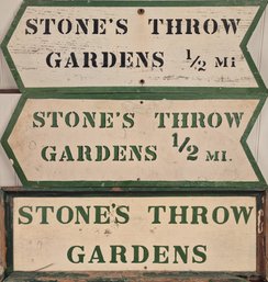 Three Vintage Stones Throw Gardens Signs (CTF20)