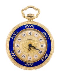 18k Gold And Enamel Pendant Ladies Watch (CTF10)