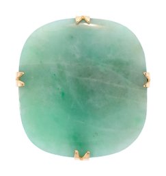 14k Gold Mottled Light Green Jade Pin (CTF10)