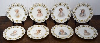 Eight Antique Hand-painted French Sevres Cabinet Plates (CTF10)