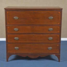 Ca. 1820 American Federal Inlaid Cherry Four-Drawer Chest (CTF30)