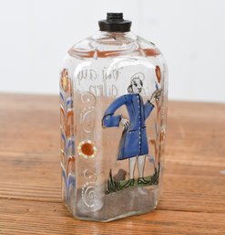Antique German Enamel Decorated Bottle (CTF20)