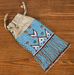 Sioux Beaded Drawstring Pouch (CTF20)