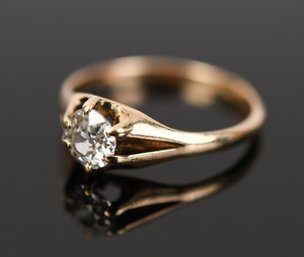 Antique 14k Gold Old European Cut Diamond Ring (CTF10)