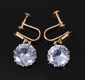 Vintage 14k Gold Synthetic Spinel Earrings (CTF10)