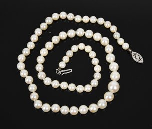Vintage 14k Gold Cultured Pearl Necklace (CTF10)