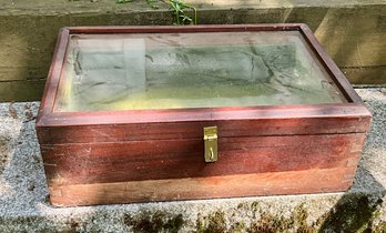 Vintage Wood And Glass Display Case