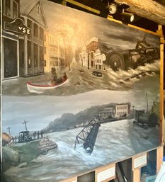 Oil On Canvas, 1938 Montpelier VT Flood