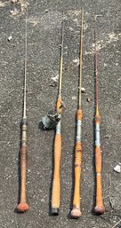 Four Vintage Fishing Poles
