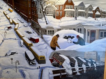 Meteorological Display Oil On Canvas, NY Greatest Snow