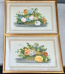 Two J.L. Prevost Prints, Baskets Of Flowers (CTF10)