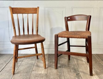 Antique Windsor Chair & Low Back Chair,  (CTF20)