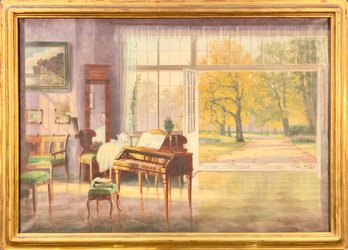 R. Lorenz Oil On Canvas, Interior Scene (Damaged) (CTF20)