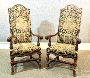 Pr. Antique European Style Needlework Chairs (CTF20)