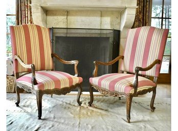 Pr. Louis XV Style Open Armchairs (1 Of 2) (CTF30)