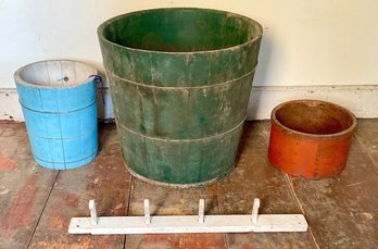 Antique Country Buckets & Peg Rack (CTF20)