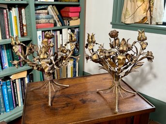 Pr. Metal Decorative Candle Holders